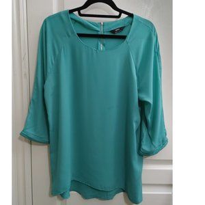 MAX 3/4 SLEEVE LOOSE LIGHT GREEN BLOUSE (US 12)